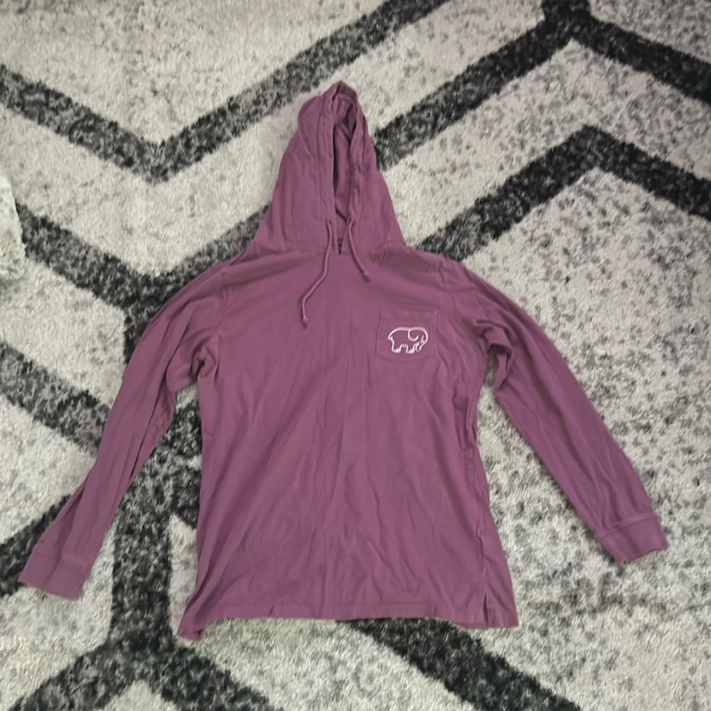 purple hooded ivory ella long sleeve shirt